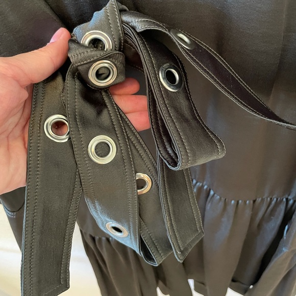 Sandro belted Satin dress - Picture 3 of 4